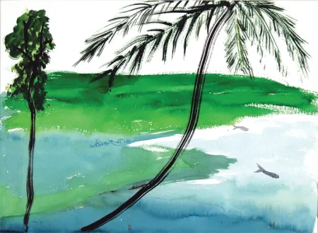 Untitled by Kartick Chandra Pyne - Watercolour on Handmade Paper