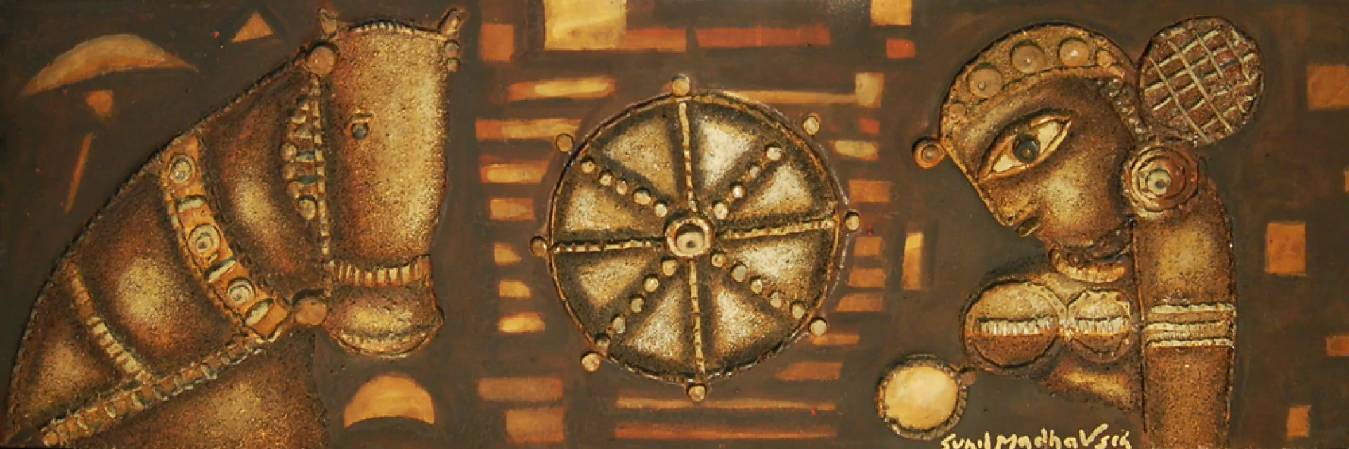 Untitled by Sunil Madhav Sen - Mixed Media on Masonite Board