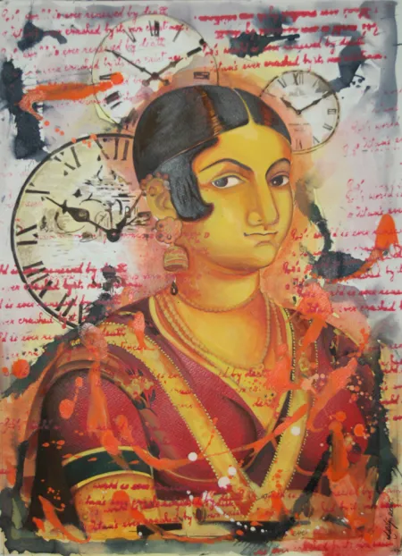 Nostalgia II by Aditya Basak - Mixed Media on Paper