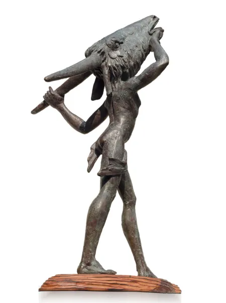 Mask by Akhil Chandra Das - Bronze Sculpture