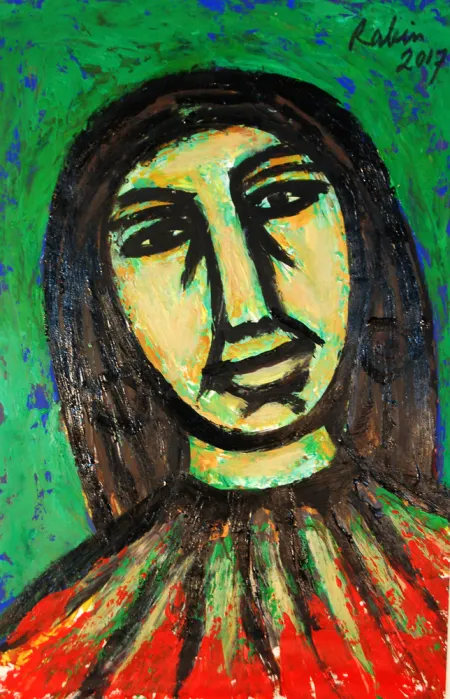 Woman by Rabin Mondal - Acrylic on board