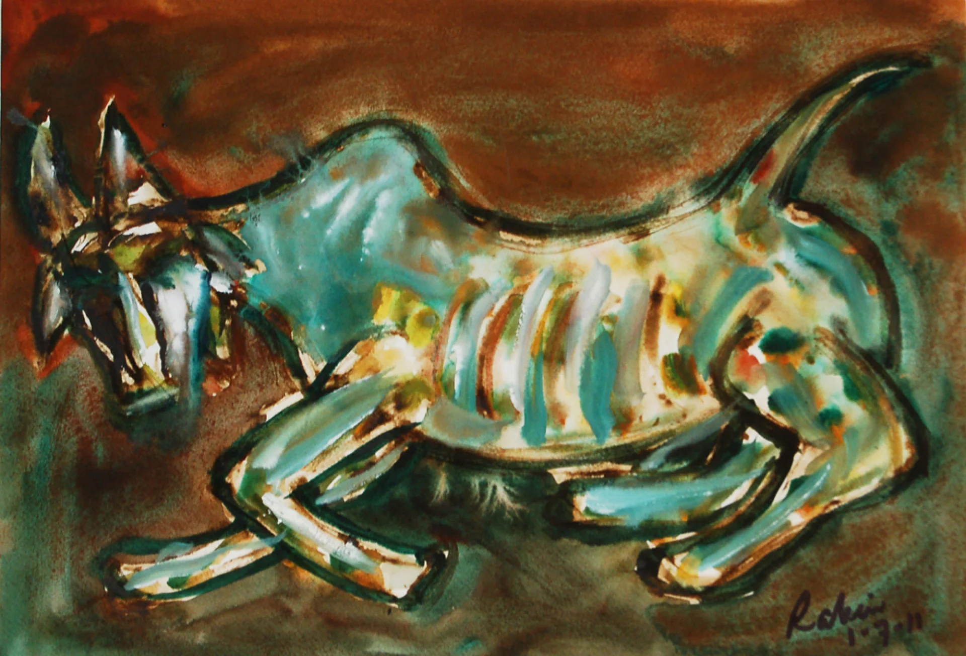 Untitled by Rabin Mondal - Acrylic on Paper