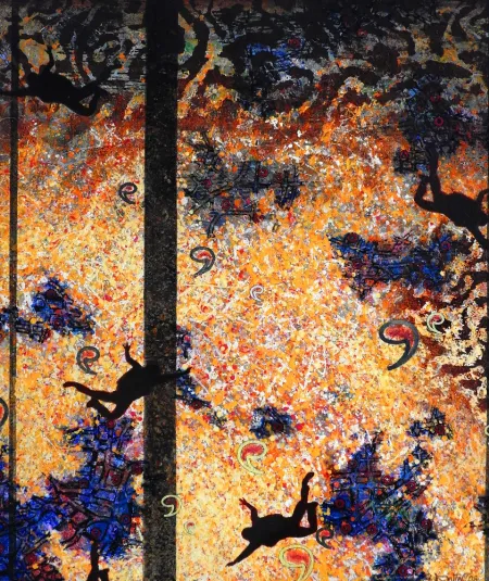 The Urban Predicament by Chhatrapati Dutta - Acrylic on Canvas
