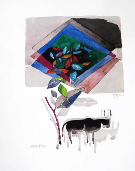 Three Fold by Maqbool Fida Husain - Print on Paper