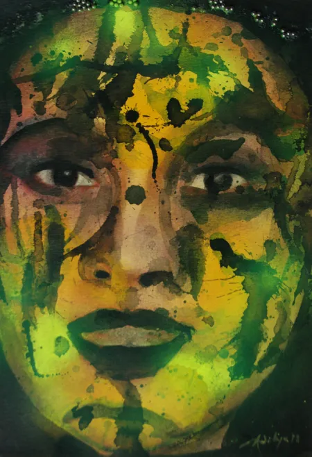 Untitled by Aditya Basak - Mixed Media on Handmade Paper