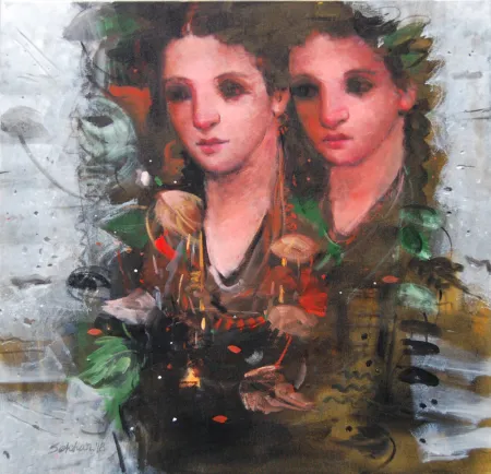 Untitled by Sekhar Kar - Acrylic on Canvas