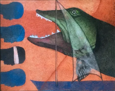 Untitled by Chandra Bhattacharjee - Gouache on Paper