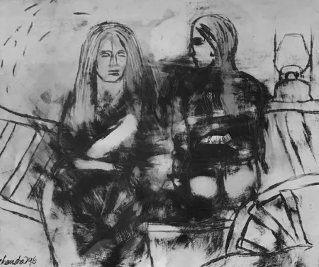 Untitled by Chandra Bhattacharjee - Ink on Paper