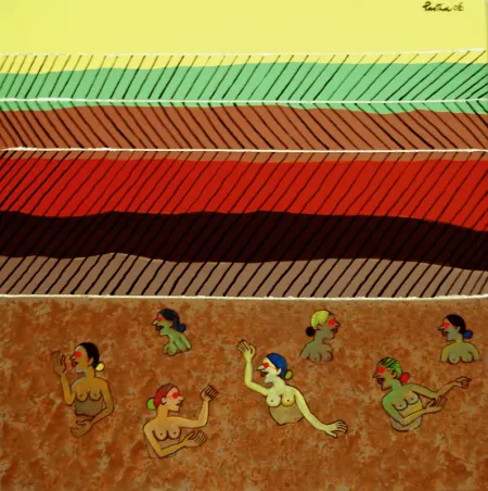 Aspiration-XI Waiting for Krishna by Partha Pratim Deb - Acrylic on Canvas