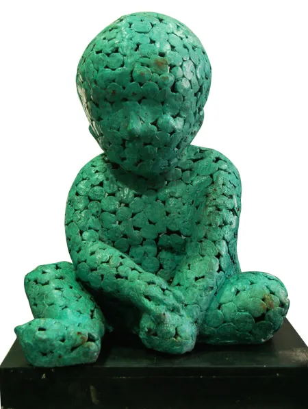 Sitting Baby by Shankar Ghosh - Bronze Sculpture