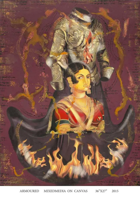 Armoured by Aditya Basak - Mixed Media  on Canvas