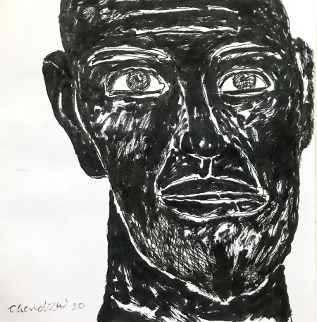 Untitled by Chandra Bhattacharjee - Ink on Paper