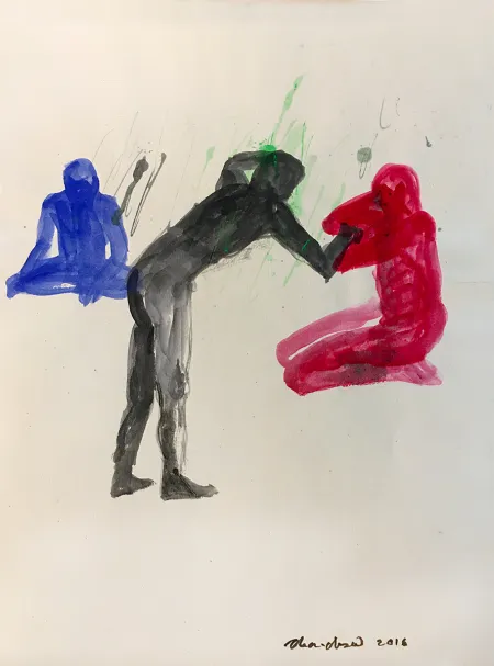 Untitled by Chandra Bhattacharjee - Ink on Paper