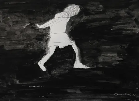 Untitled by Chandra Bhattacharjee - Ink on Paper