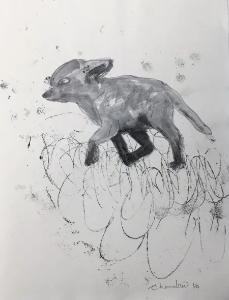 Untitled by Chandra Bhattacharjee - Watercolour & Pencil on Paper