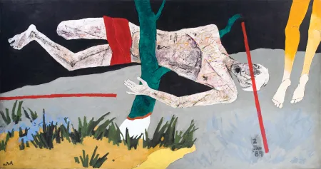 Safdar Hashmi by Maqbool Fida Husain - Acrylic on Canvas