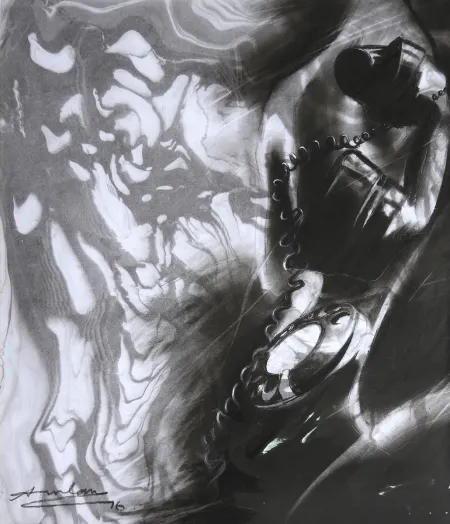 Untitled by Amlan Dutta - Charcoal on Paper