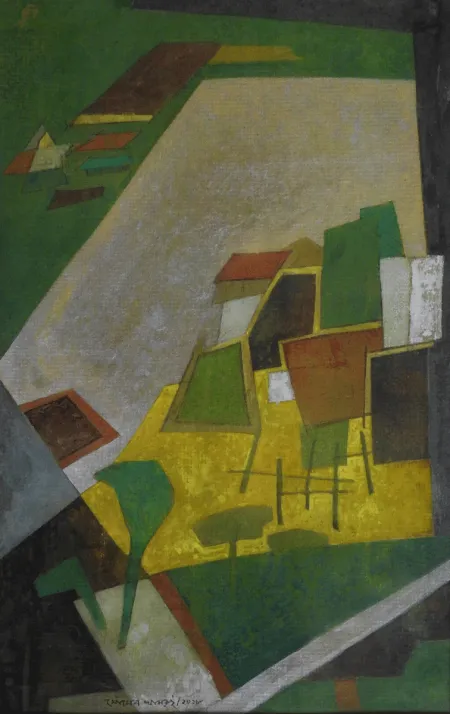 Untitled - III by Saumen Khamrui - Tempera on Tulat paper