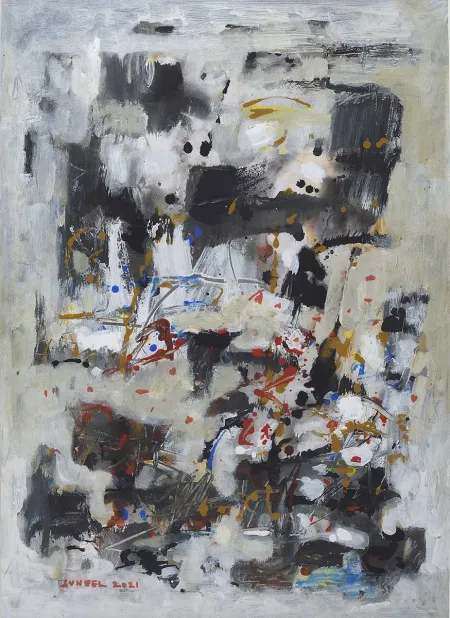 Untitled by Sunil De - Acrylic on Handmade Paper