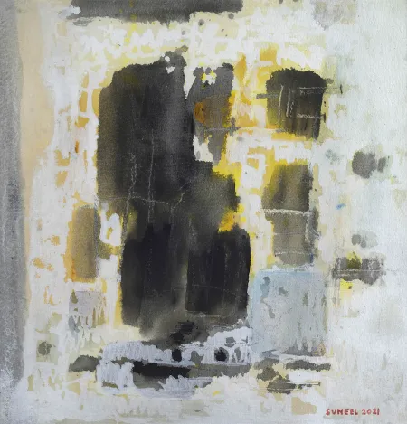 Untitled by Sunil De - Acrylic on Handmade Paper
