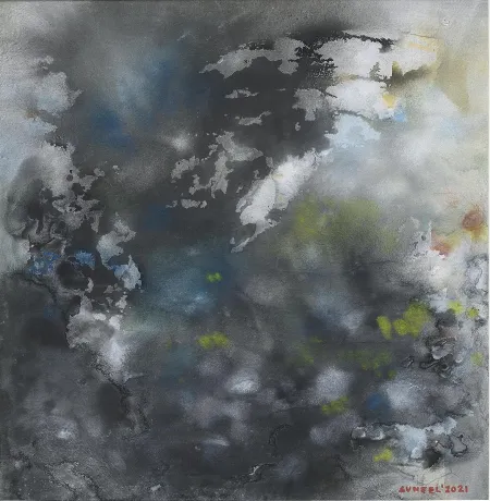 Untitled by Sunil De - Acrylic on Handmade Paper