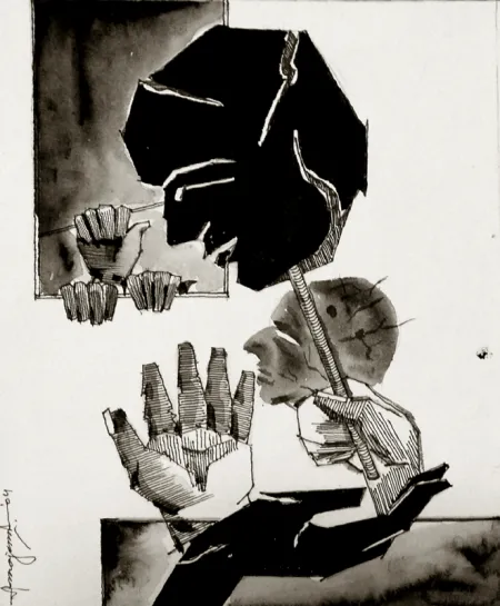 Untitled by Arun Kumar Majumdar - Drawing on Paper