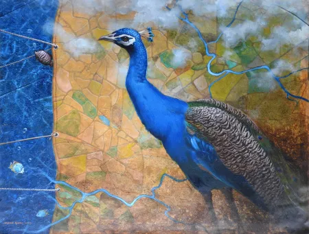 Peacock by Dipak Kundu - Acrylic on Canvas