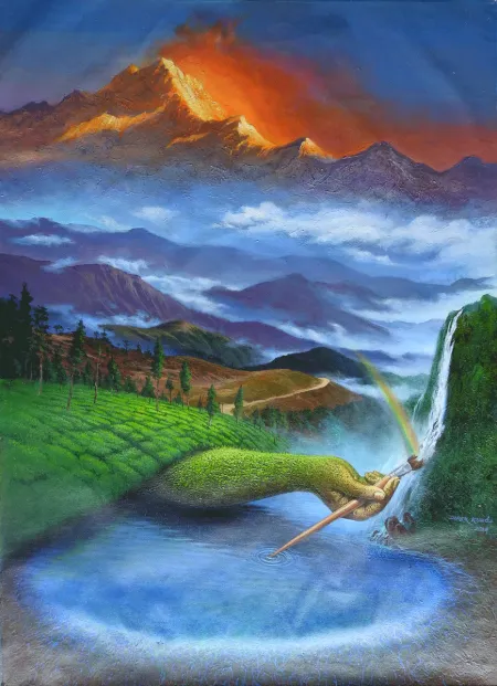 Brush of Nature by Dipak Kundu - Acrylic on Canvas