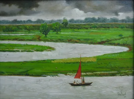 Landscape - VII by Biraj Kumar Paul - Acrylic on Canvas Board