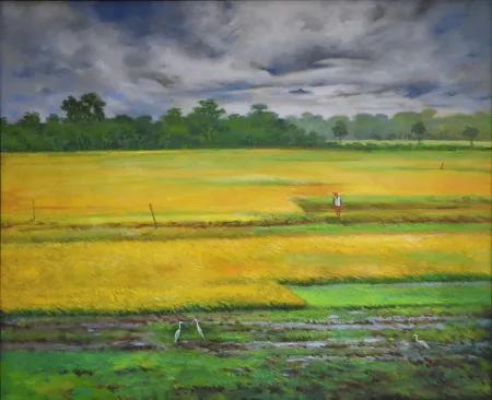 Landscape - XII by Biraj Kumar Paul - Acrylic on Canvas