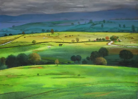 Landscape - XVII by Biraj Kumar Paul - Acrylic on Canvas