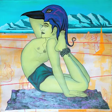 Chaau Dancer Odisha - II by Birendra Pani - Acrylic on Canvas