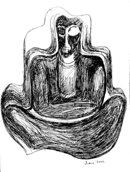 Untitled by Indira Puri Mistry - Drawing on Paper