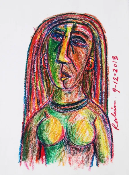 Untitled by Rabin Mondal - Pastel on Paper
