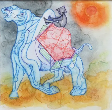 From Lockdown Diary Series by Pankaj Panwar - Mixed Media on Paper