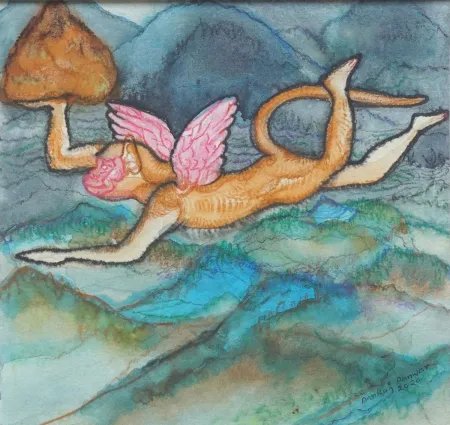 From Lockdown Diary Series by Pankaj Panwar - Mixed Media on Paper