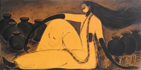 Untitled by P. R. Narvekar - Oil on Canvas
