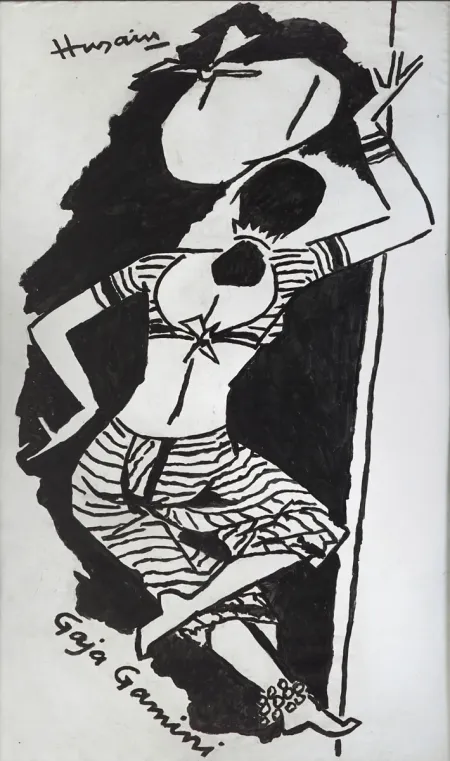 Gaja Gamini by Maqbool Fida Husain - Acrylic on Canvas
