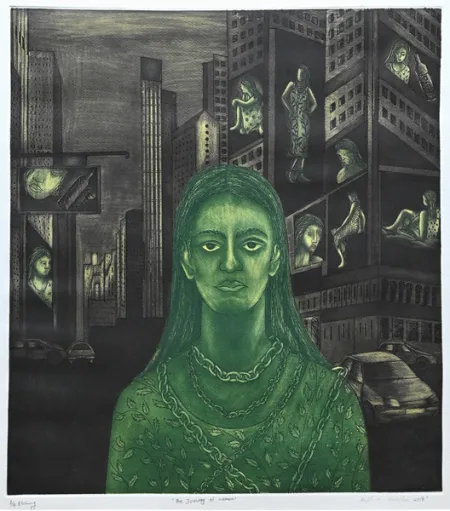 The Journey of Women by Krishna Sardar - Etching