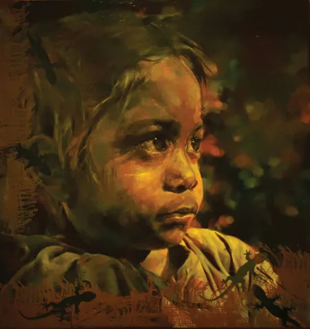 Behind the Rag by Priyanka Lahiri - Oil & Serigraph  on Canvas