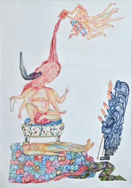Ganapati - II by Sekhar Baran Karmakar - Watercolour on Paper