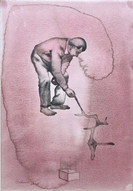 Ambiguity of the sences -  III by Snehasish Maity - Watercolour on Paper