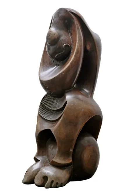 The Virgin by Tarak Garai - Wood Sculpture