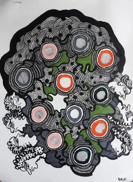 Untitled by Partha Pratim Deb - Ink & Acrylic on Acid free paper