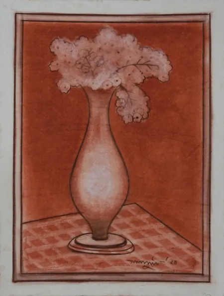 Untitled by Lalu Prasad Shaw - Conte on board