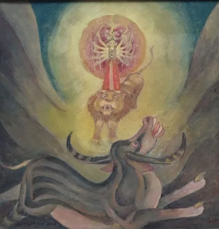 Images of Durga by Amalnath Chakladar - Tempera