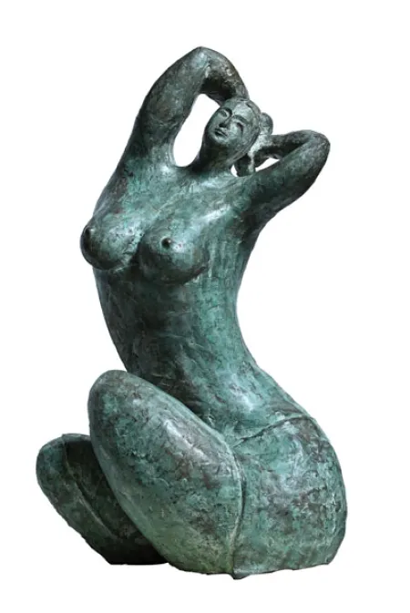 Prasadhan by Shankar Ghosh - Bronze Sculpture