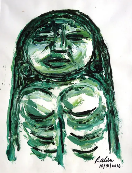 Untitled by Rabin Mondal - Acrylic on Paper