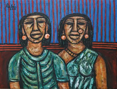 Couple by Rabin Mondal - Acrylic on Canvas