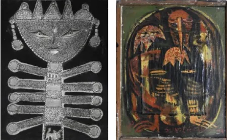Untitled (Double Sided) by Sunil Madhav Sen - Mixed Media on Masonite Board